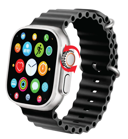 TOUCHMATE Smartwatch with Bluetooth Calling & Extra Strap | Black